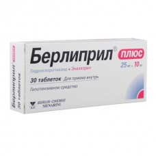 Berlipril Plus (Hydrochlorothiazide + Enalapril) 25mg + 10mg 30 tablets