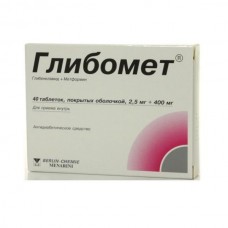 Glibomet (Glibenclamide + Metformin) 2.5mg + 400mg 40 tablets